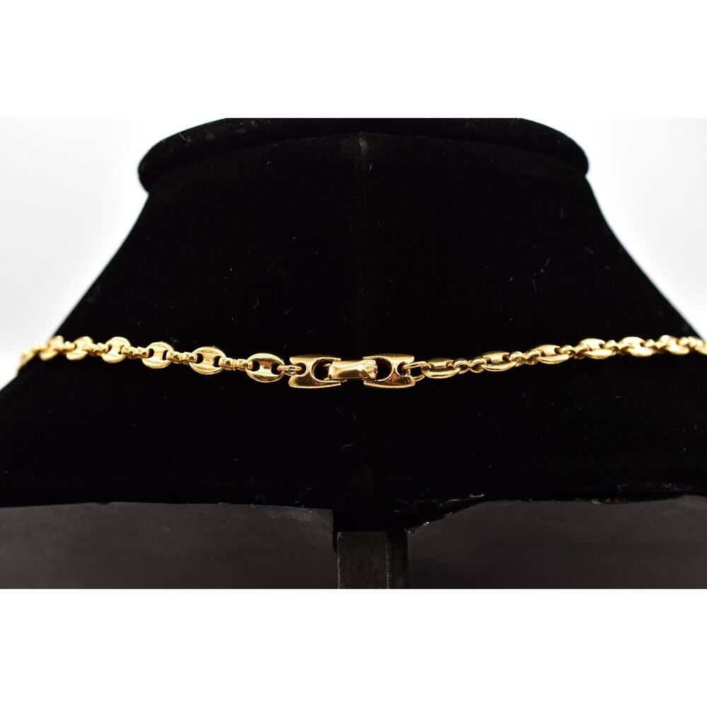 Vintage Mariner Station Chain Necklace Anchor Sail Boat Helm Red Blue Gold BinBC - Picture 7 of 12